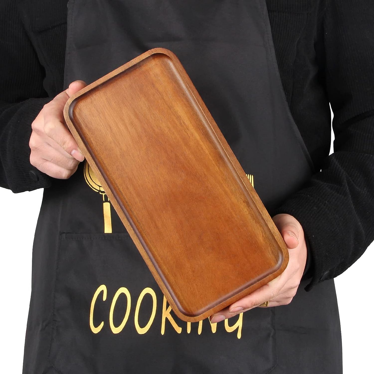 Small Wooden Platters 10"X 5.5" Rectangle Mini Charcuterie Boards Acacia Wood Serving Trays Home Decor Cheese Board Cake Appetizer Plates Kitchen Charcuterie Platter for Food Dish Dessert Snack Tray