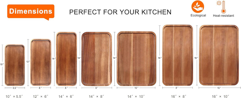 Small Wooden Platters 10"X 5.5" Rectangle Mini Charcuterie Boards Acacia Wood Serving Trays Home Decor Cheese Board Cake Appetizer Plates Kitchen Charcuterie Platter for Food Dish Dessert Snack Tray