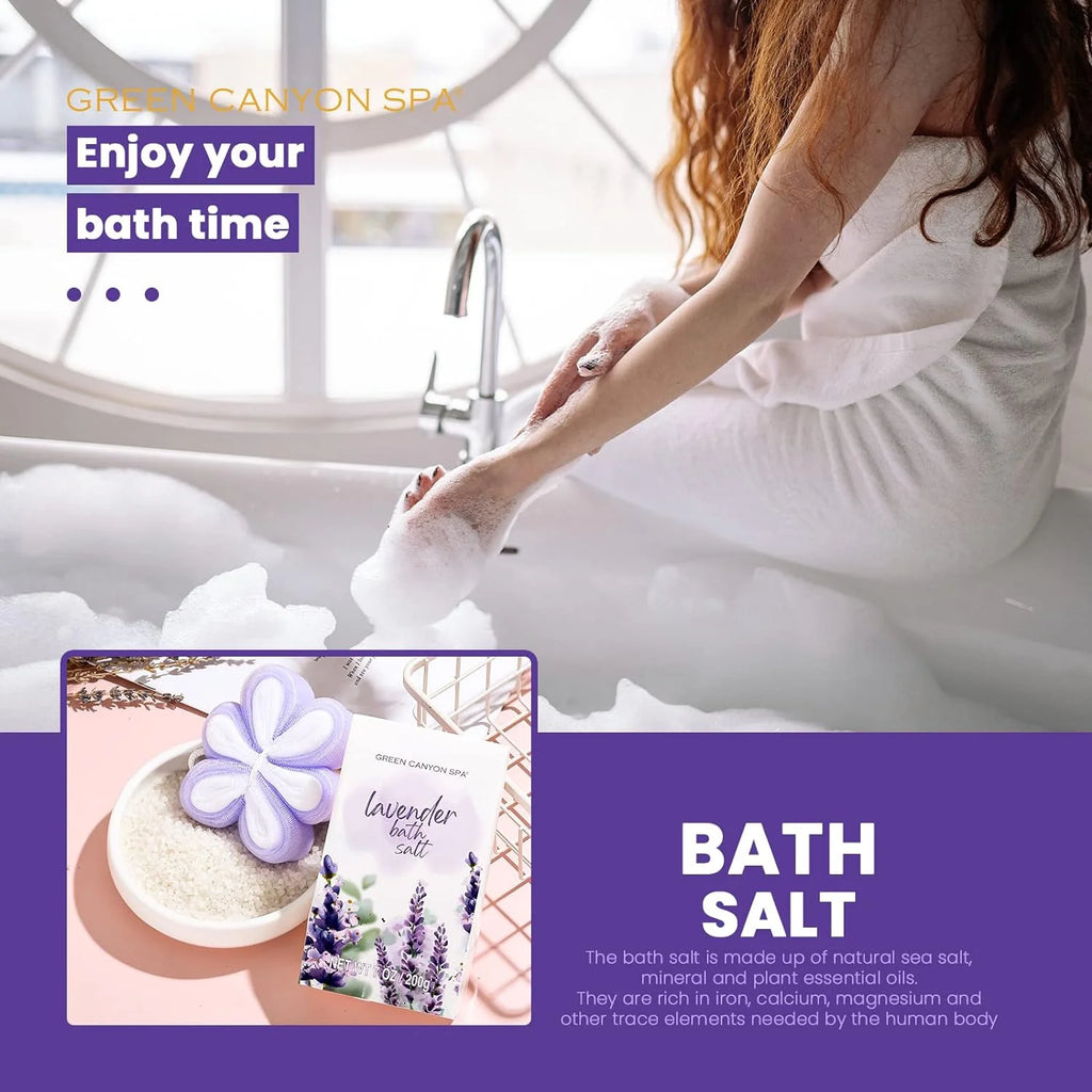 Christmas Bath Gift Sets for Women, 11Pcs Lavender Spa Baskets Gift Kits, Relaxing Holiday Birthday Gifts for Mom Her