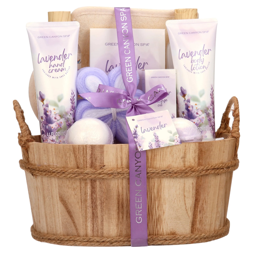 Christmas Bath Gift Sets for Women, 11Pcs Lavender Spa Baskets Gift Kits, Relaxing Holiday Birthday Gifts for Mom Her
